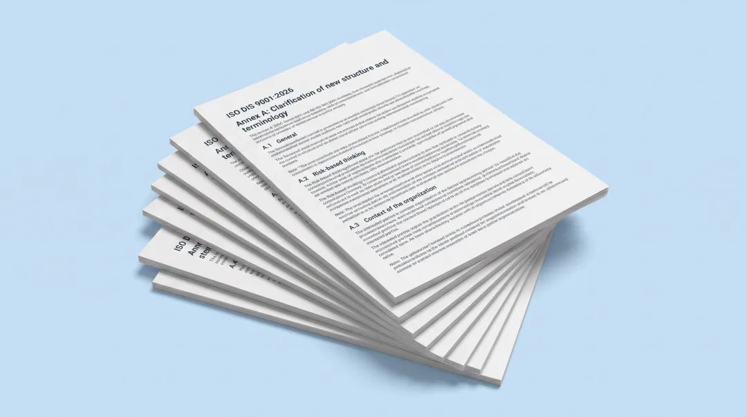 ISO 9001:2026 Annex A expanded guidance documentation pages showing clause clarifications