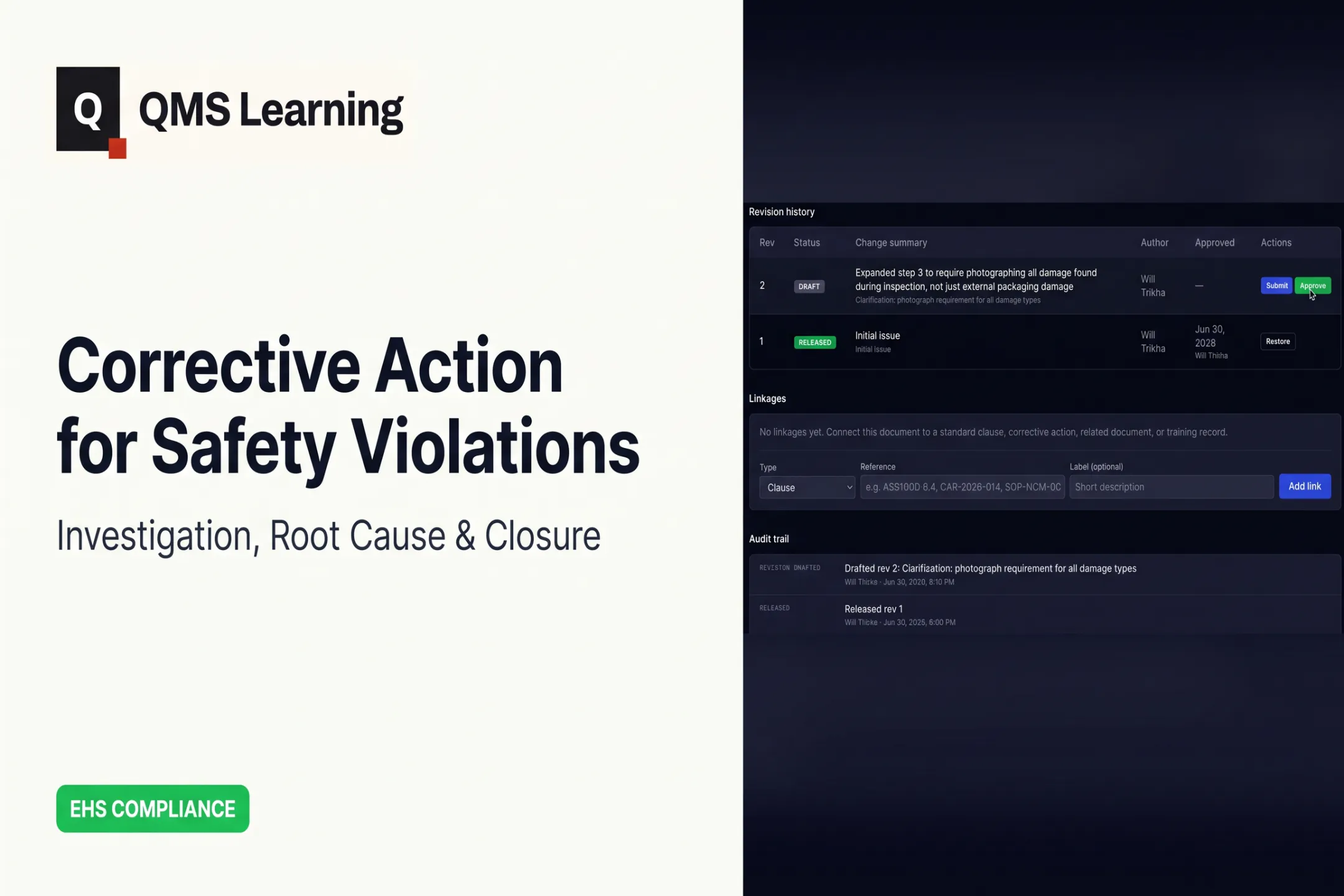 Corrective Action for Safety Violations: Investigation, Root Cause & Closure