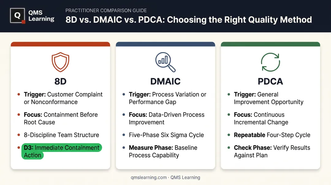 Comparison of 8D DMAIC and PDCA problem-solving methodologies