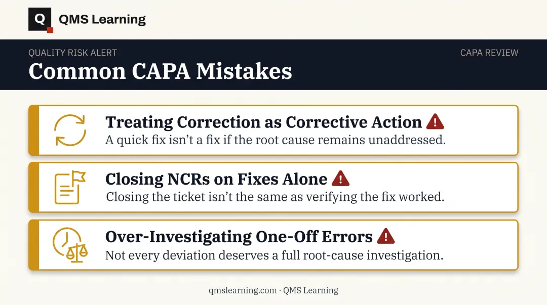 Three common corrective action mistakes quality teams should avoid