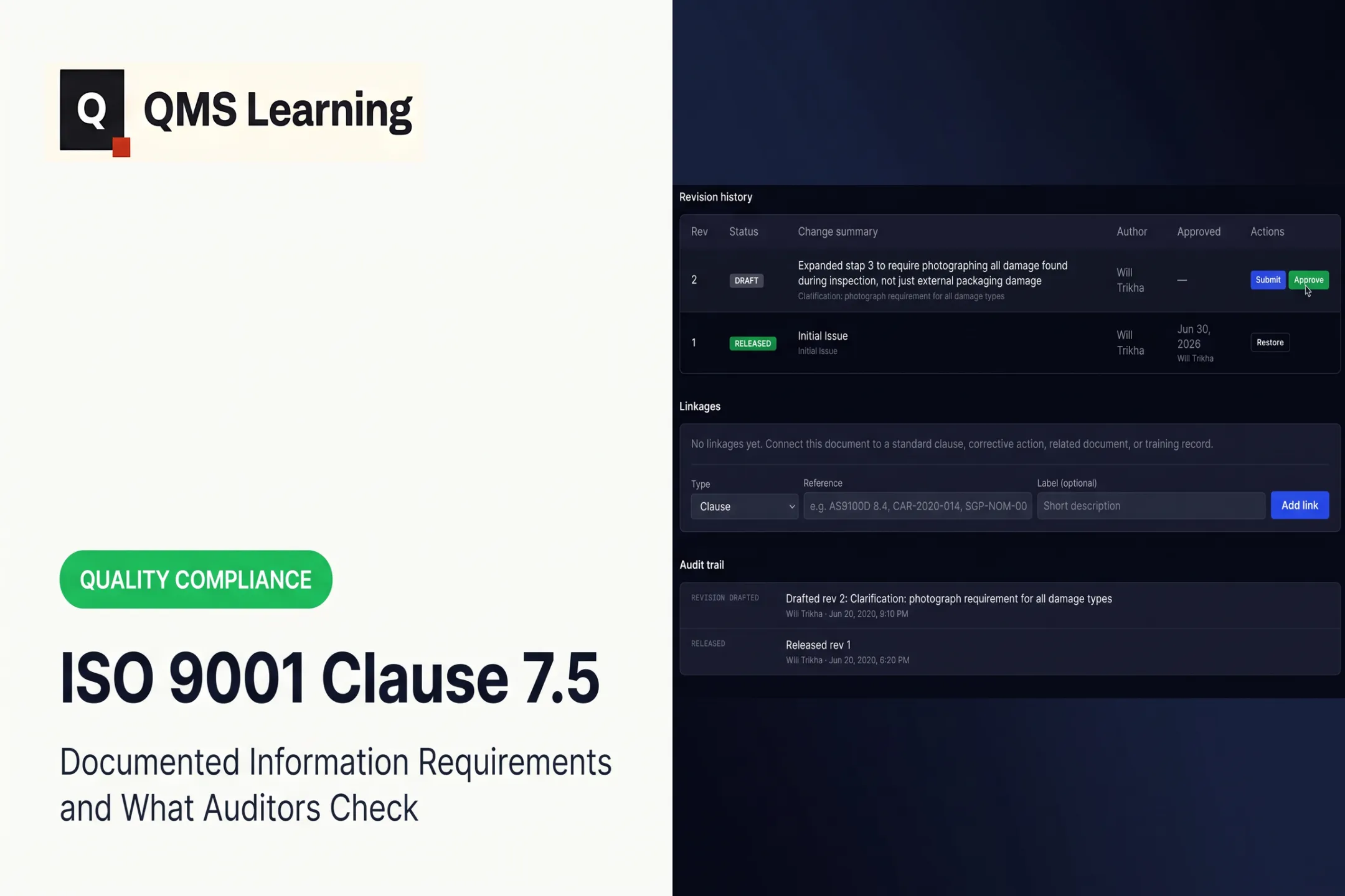 ISO 9001 Clause 7.5: Documented Information Requirements and What Auditors Check