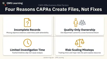 Four key factors that determine CAPA effectiveness and closure outcomes