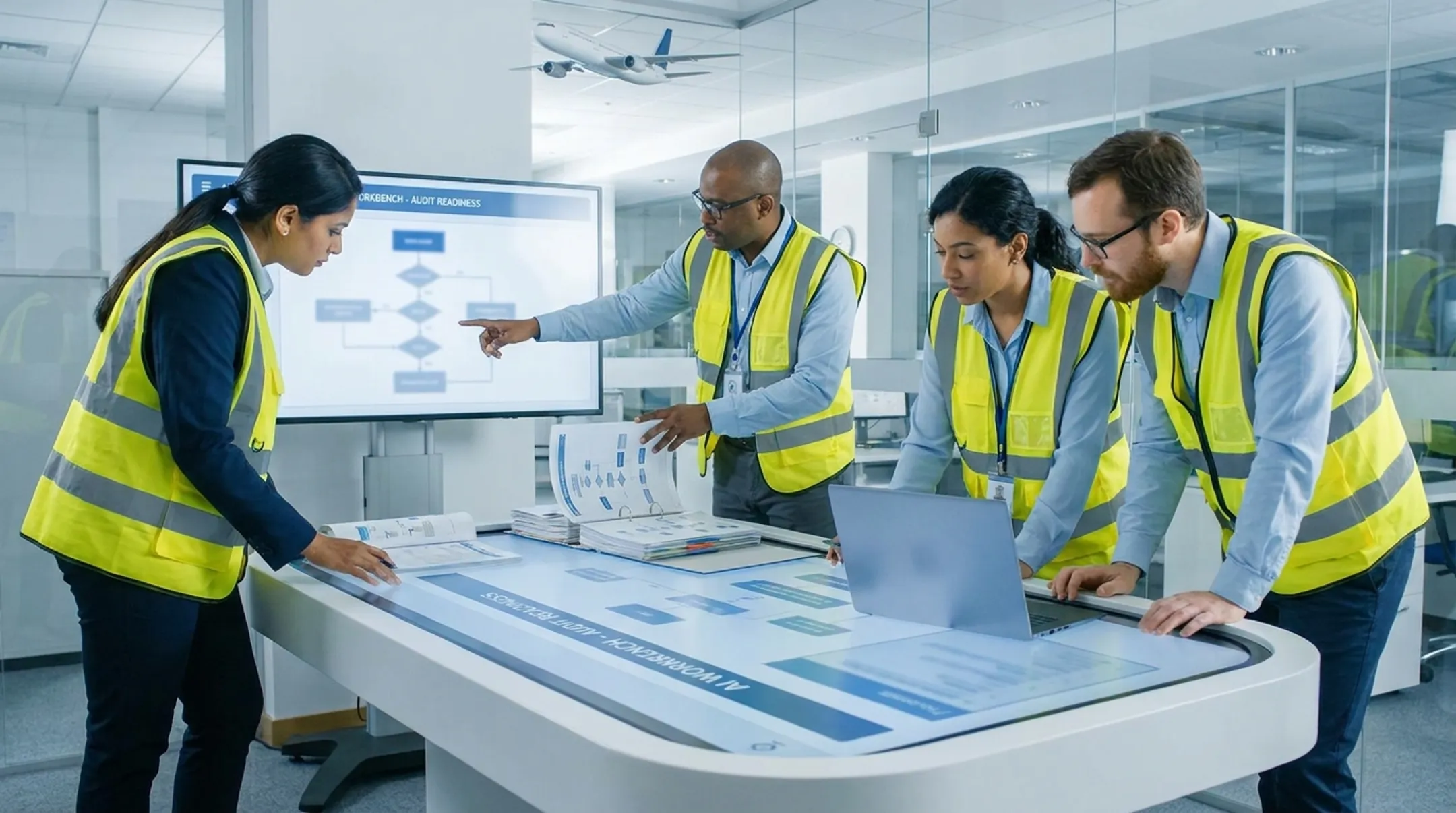 Aerospace quality team using proprietary corrective action workflow tool