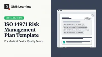 ISO 14971 Risk Management Plan Template