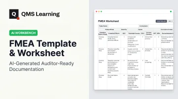 FMEA Template &amp; Worksheet