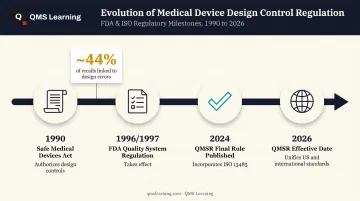 Design controls regulatory history timeline from 1990 Act to 2026 QMSR