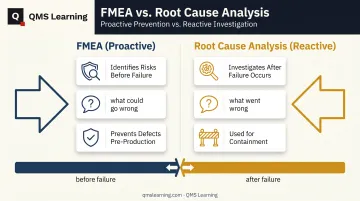 FMEA proactive risk prevention versus reactive root cause analysis comparison
