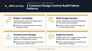 4 common ISO 13485 design control audit failure patterns explained