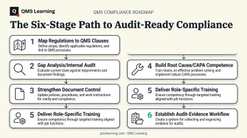 Six-step regulatory compliance program build sequence for QMS teams