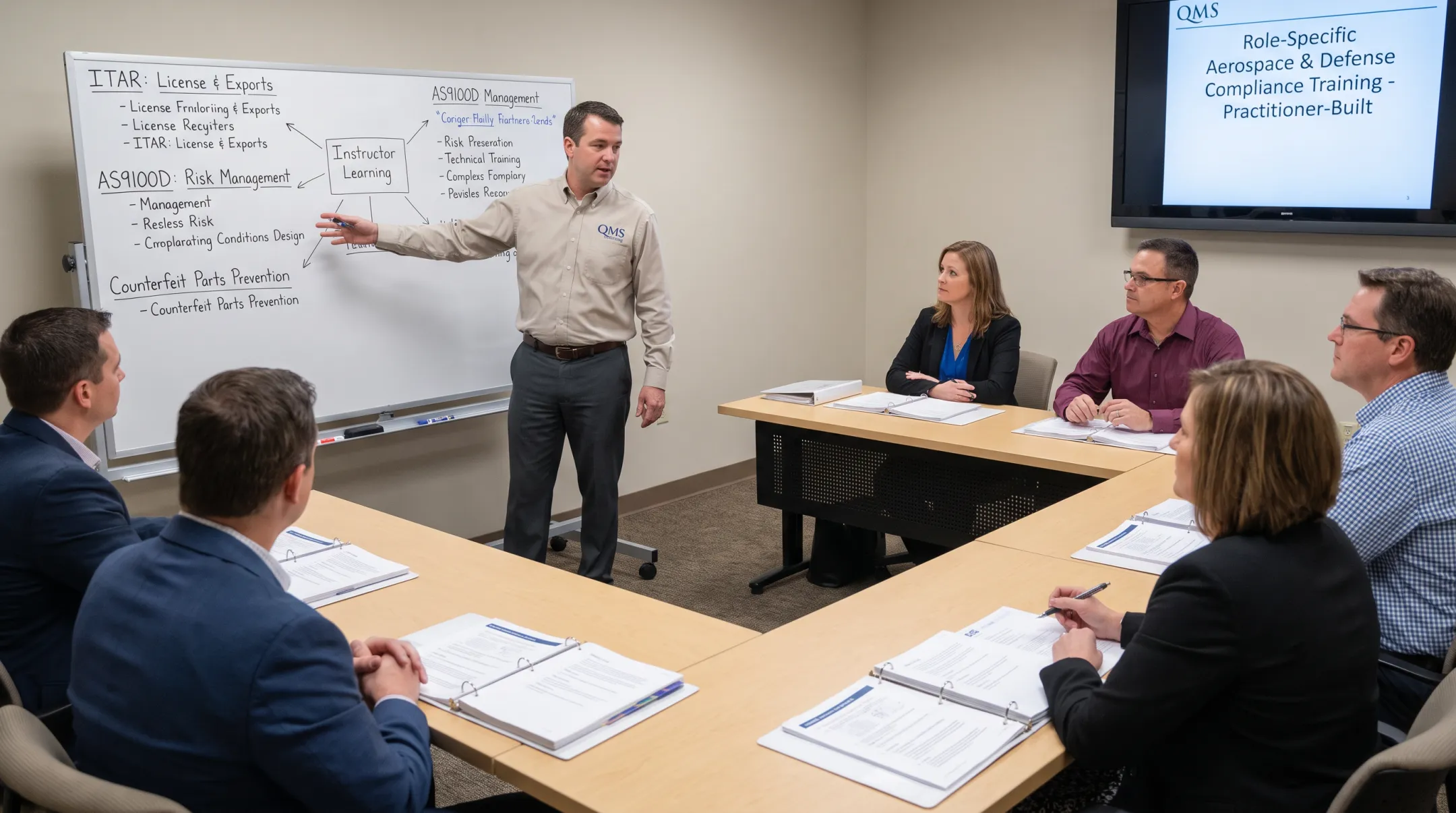 QMS Learning aerospace defense compliance training session