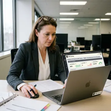 Internal auditor using digital ISO 9001 training tools