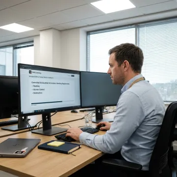 Employee completing CUI cybersecurity awareness training