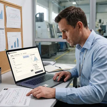 Engineer documenting a process improvement plan