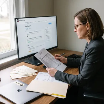 Government contractor reviewing incurred cost records