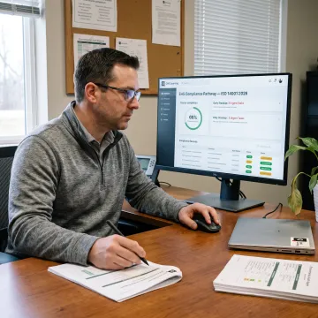EHS manager using a compliance training platform
