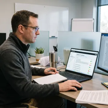 Cybersecurity professional reviewing NIST compliance controls
