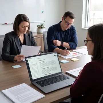 Team reviewing cybersecurity compliance evidence