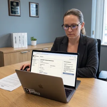 Compliance professional reviewing ITAR-controlled technical documents
