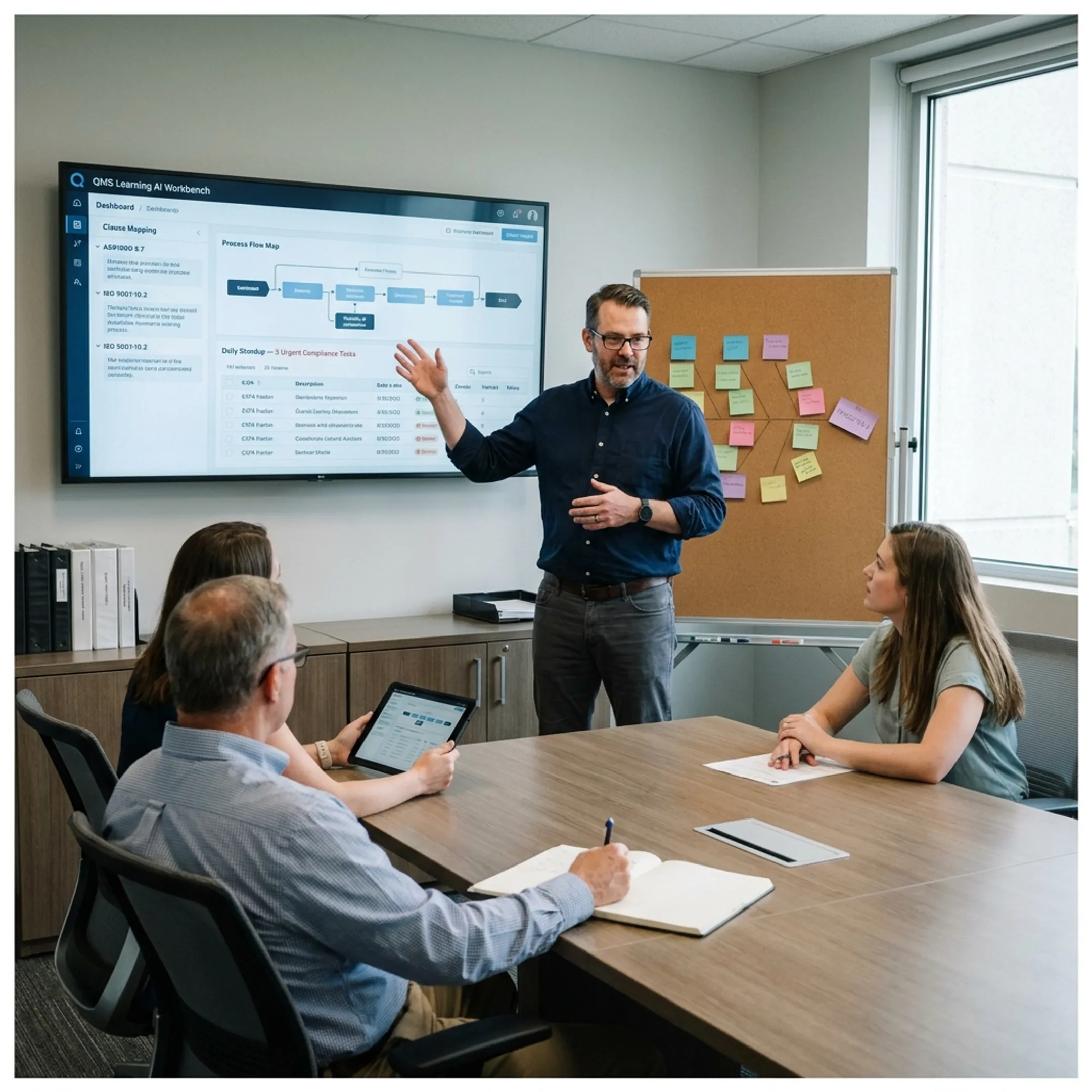 Team applying Lean Six Sigma process improvement methods