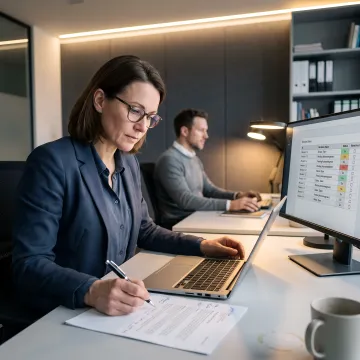 Team reviewing document control workflow