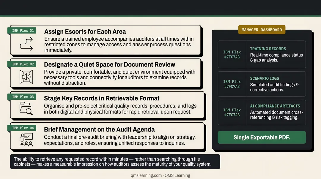 QMS Learning manager dashboard displaying exportable audit-ready compliance records PDF