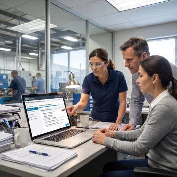 Quality team using online ISO 9001 training tools