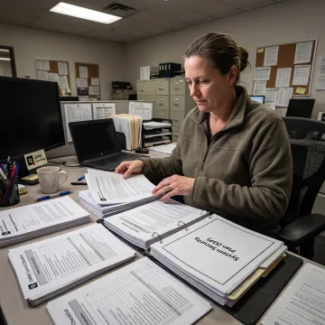 Professional preparing CMMC compliance evidence