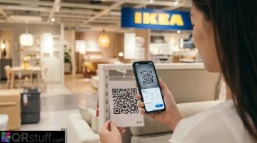 IKEA in-store QR code scanning experience on mobile app with room visualisation