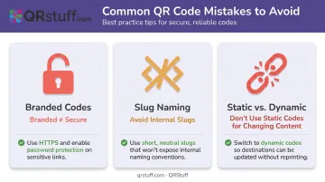 Three common custom URL mistakes to avoid in QR code campaigns infographic
