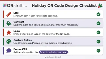 Holiday QR code design best practices checklist for maximum scan rates