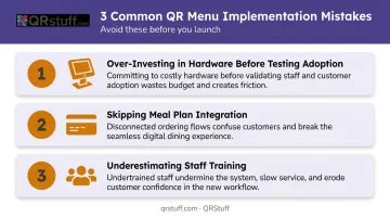 Three common campus dining technology implementation mistakes to avoid infographic
