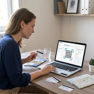 Tourism marketer creating custom QR codes for travel materials