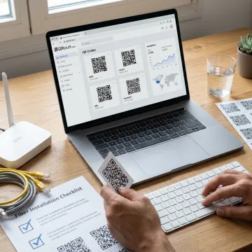 QR code setup workflow for fiber installation