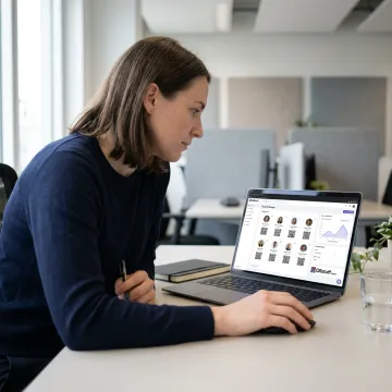 Team managing digital employee ID cards