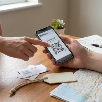 Digital travel agent card on smartphone