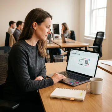 User creating a digital business card dashboard