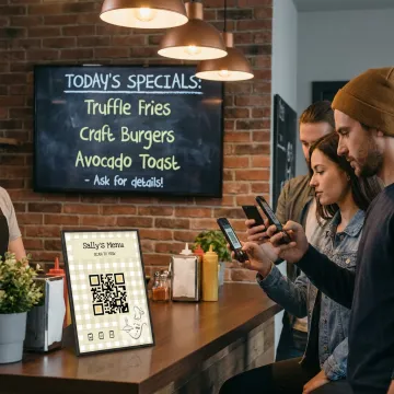 Digital Chalkboard QR Menu Boards for Restaurants
