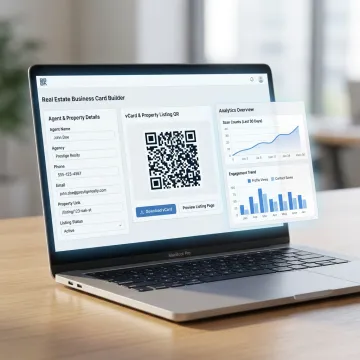 Agent creating a QR business card online