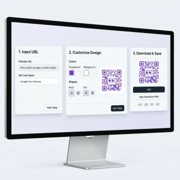 QR code creation workflow for a Google Form