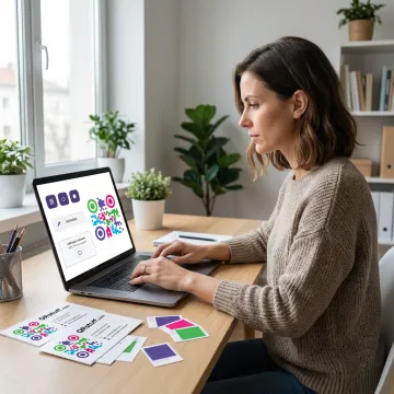 Editing a QR code for a printable business card