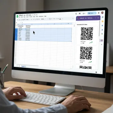 Google Sheets QR code workflow process