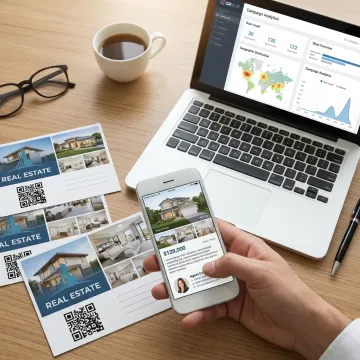 Real Estate Postcards with QR Code