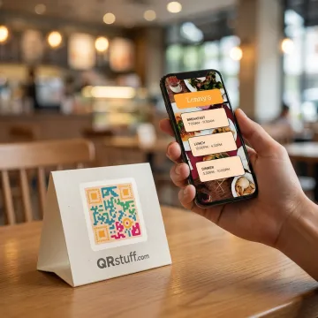 Digital menu displayed on a smartphone