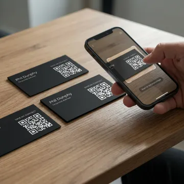 Black Business Cards with QR Code