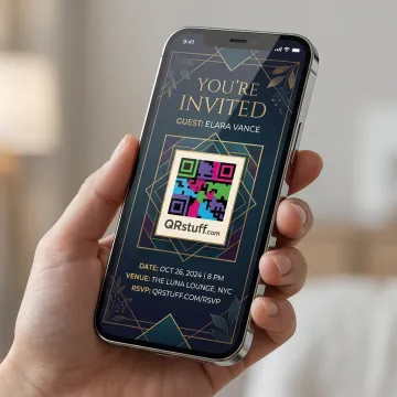Digital Invitation Cards with QR Code