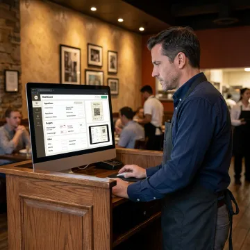 Digital restaurant menu being edited on a dashboard