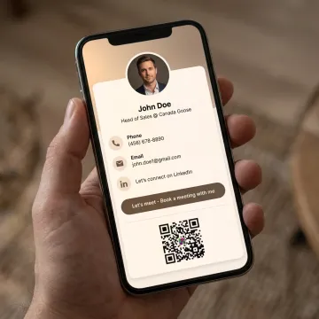 Branded advisor digital business card on a phone