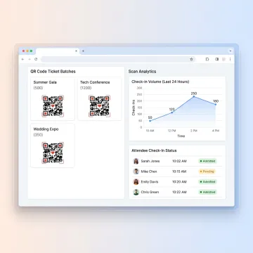Event organizer managing QR ticket codes