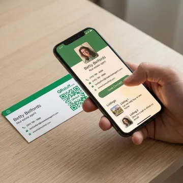 Agent profile opened from QR business card