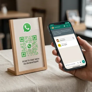 Branded WhatsApp QR code display
